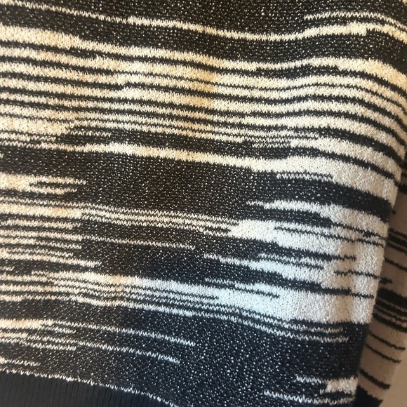 Anthropologie Staring at Stars Black & White Cardigan V Neck Large Fall Cozy - Picture 7 of 13